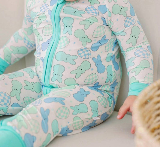 Kids Rockin Bunny Bamboo Zipper Romper