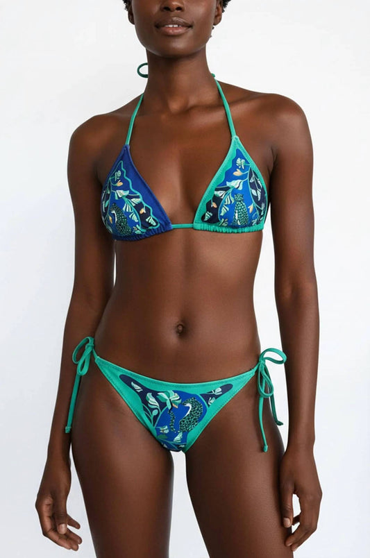 Verdant Wild Reversible Triangle Bikini Top