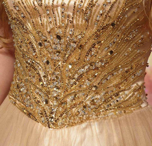 Kiss Kiss Formal - Beaded Bodice Tulle Ball Gown - Rack Hunt