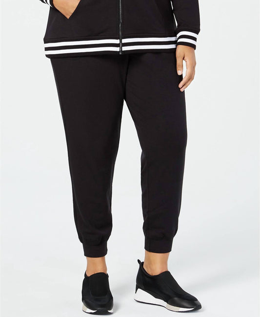 Women's Ribbed Varsity Stripe Joggers - Plus