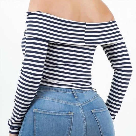 Off The Shoulder Striped Top
