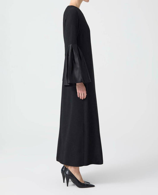 Taffeta Sleeve Detailed Maxi Dress