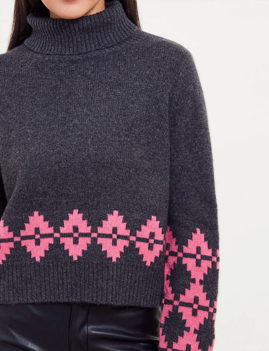 Noah Geo Turtleneck Top