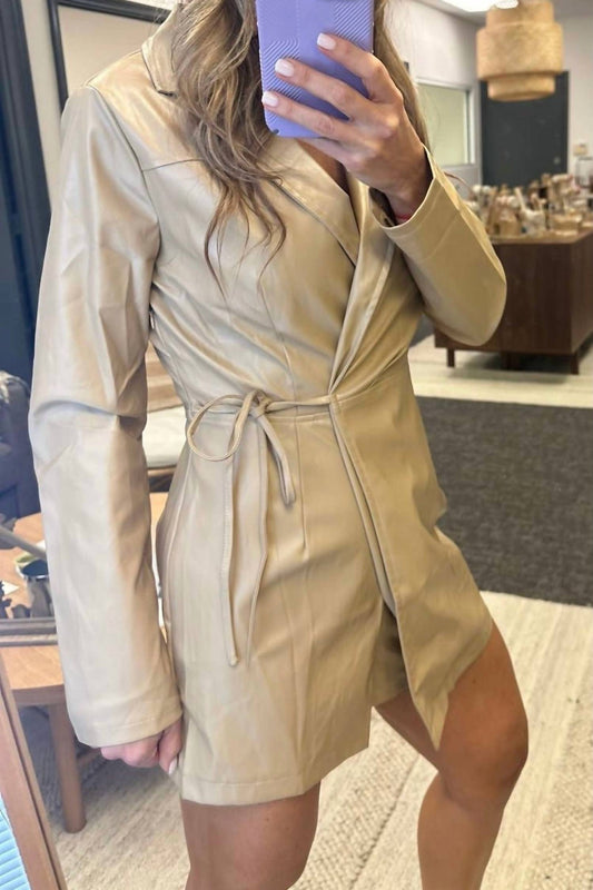 Faux Leather Longsleeve Romper