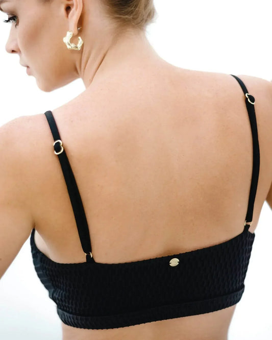 Gigizara - Midnight Surf Bikini Top Retro Surf Chic & Eco Finish - Rack Hunt