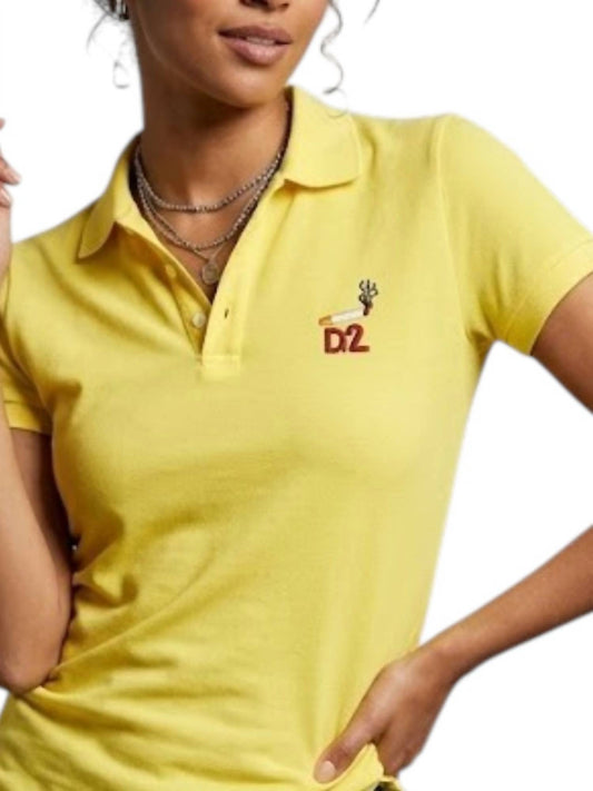 Women's Graphic Logo Cotton Polo T-shirt