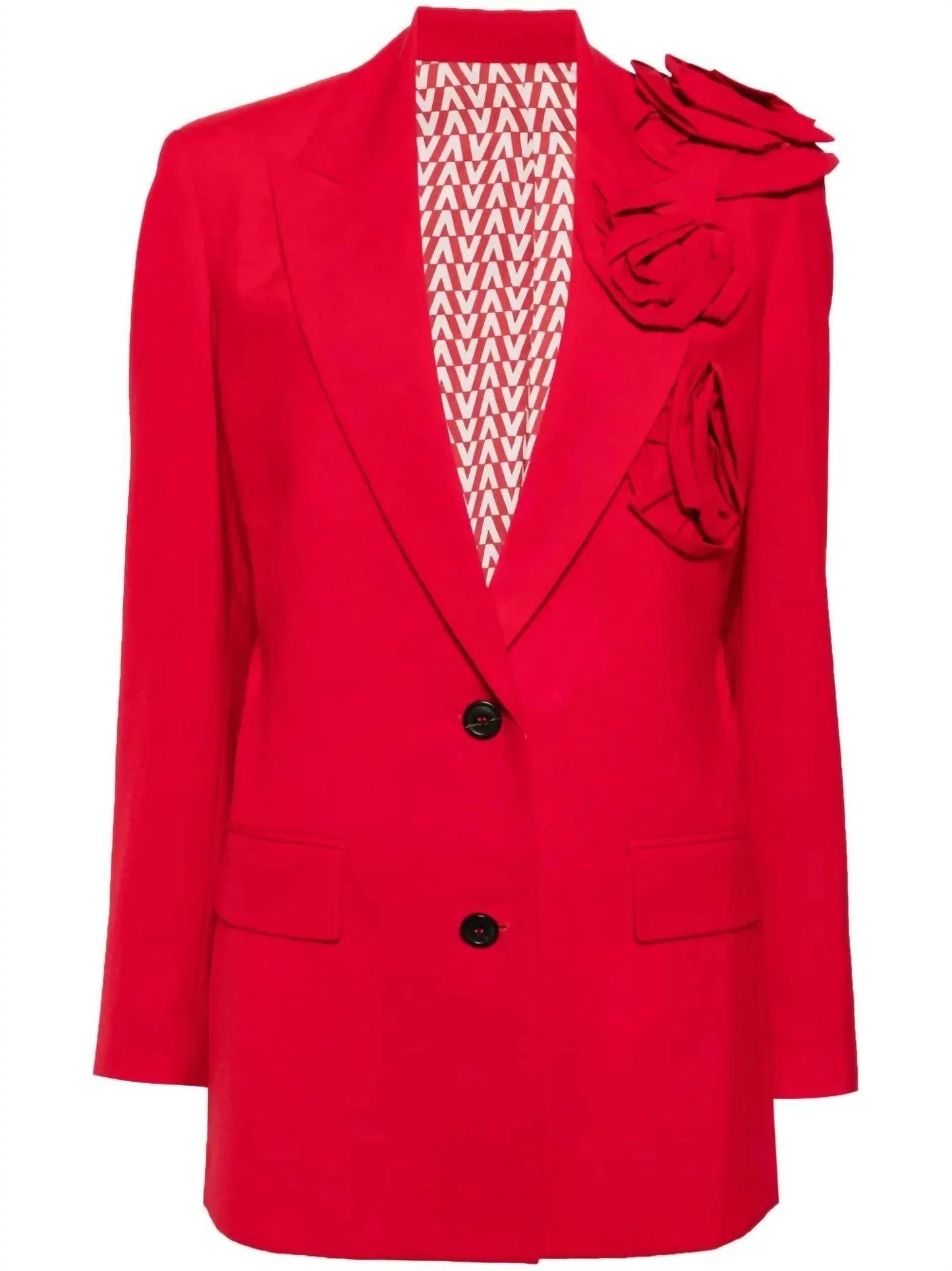 Valentino - Floral Appliqué V-neck Blazer - Rack Hunt
