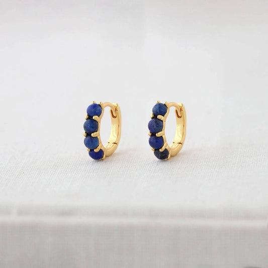 Women's Lapis Huggie Hoop Earrings