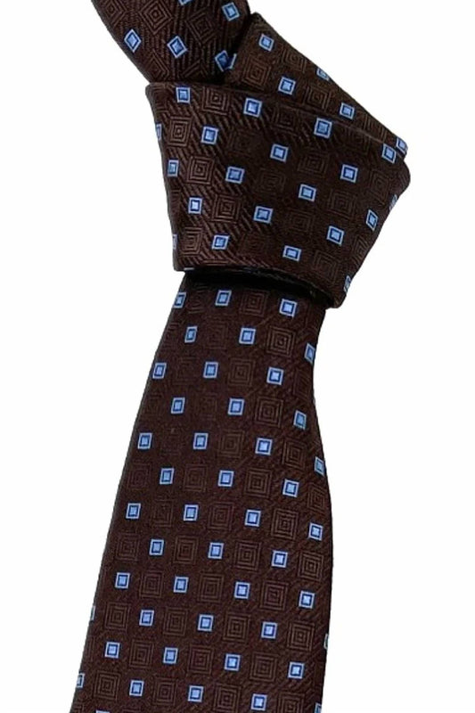 Men's Geometric 'seven Fold' Woven Silk Tie