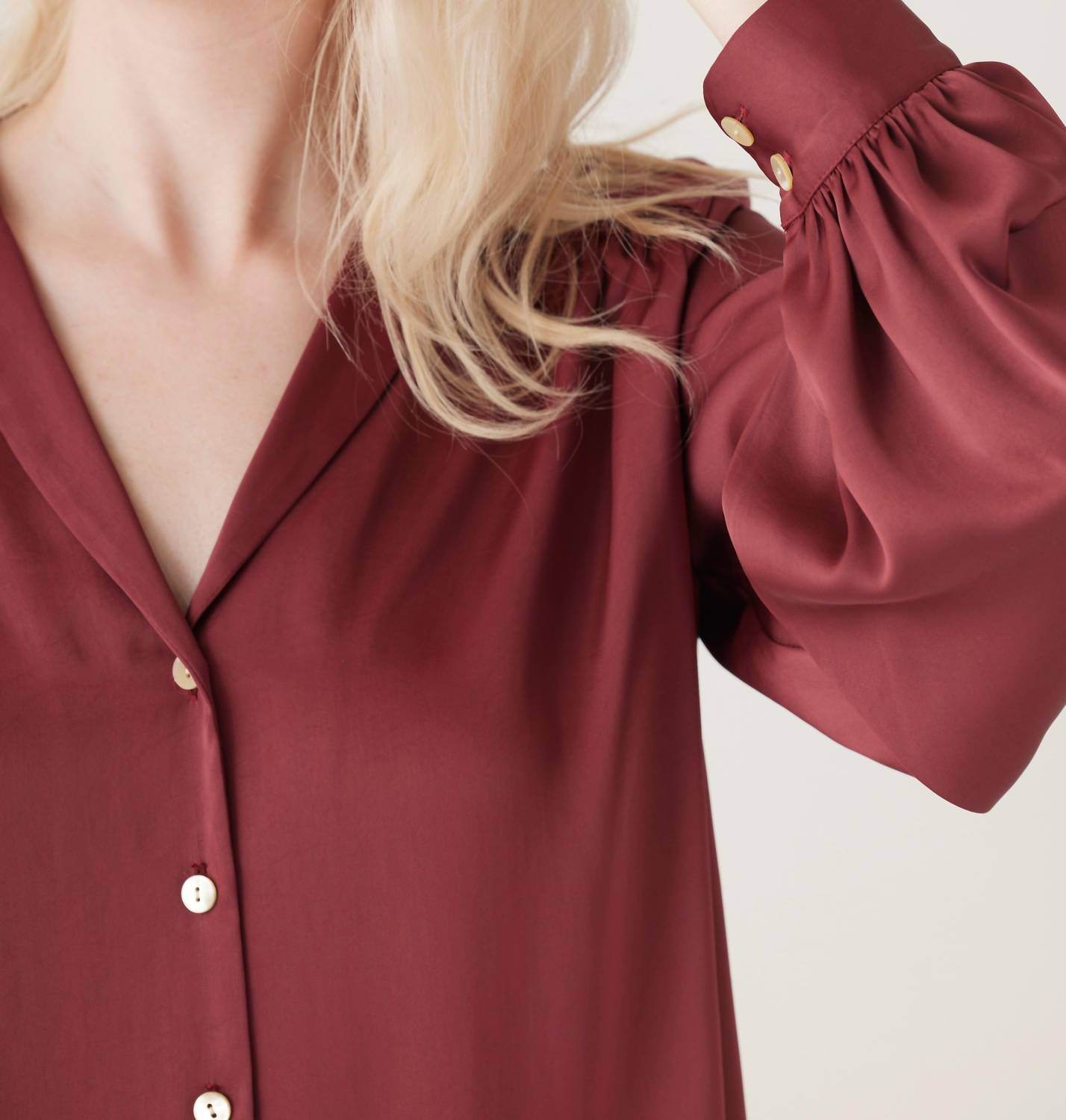 Rose Velvet - Rose Japanese Charmeuse Blouse - Rack Hunt -