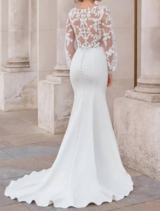 Riley Stretch Crepe Wedding Dress