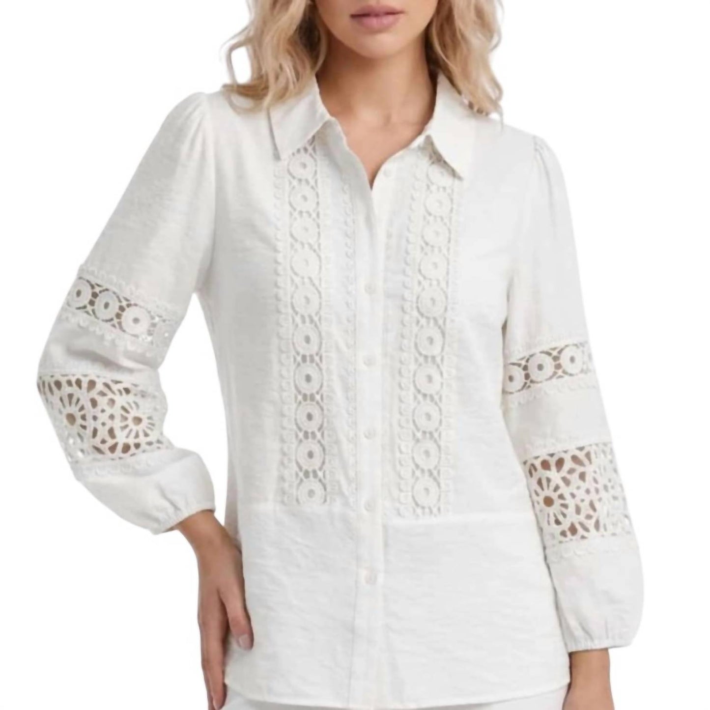 Crochet Lace Collared Blouse