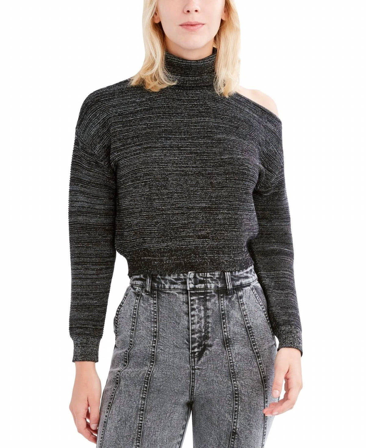 Cold-Shoulder Turtleneck Sweater