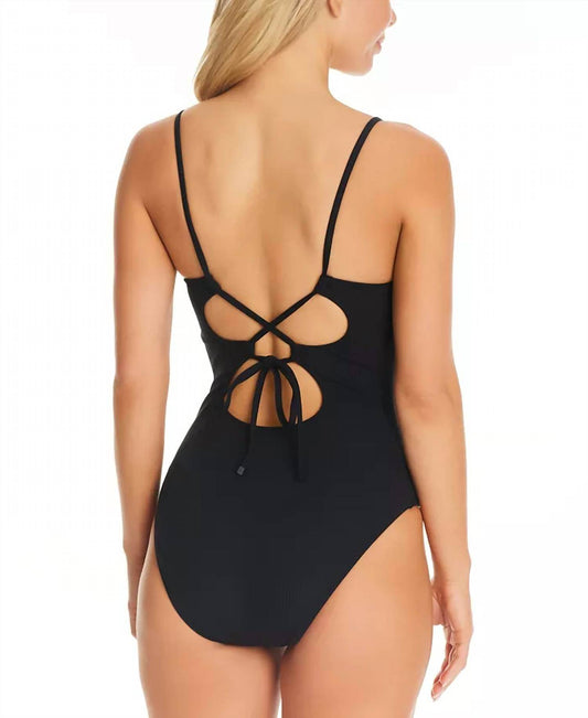 Bar III - Women's Ribbed Lace Back Swimsuit - Rack Hunt -