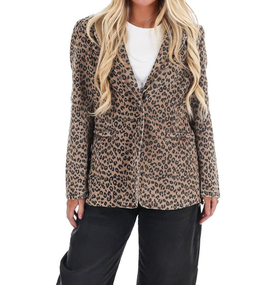 Wild Side Leopard Denim Blazer