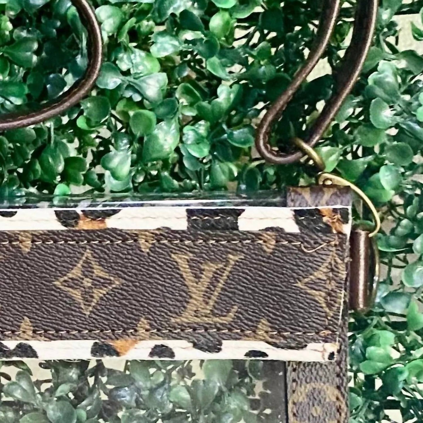 Women's Leopard Trim Stadium Crossbody Bag