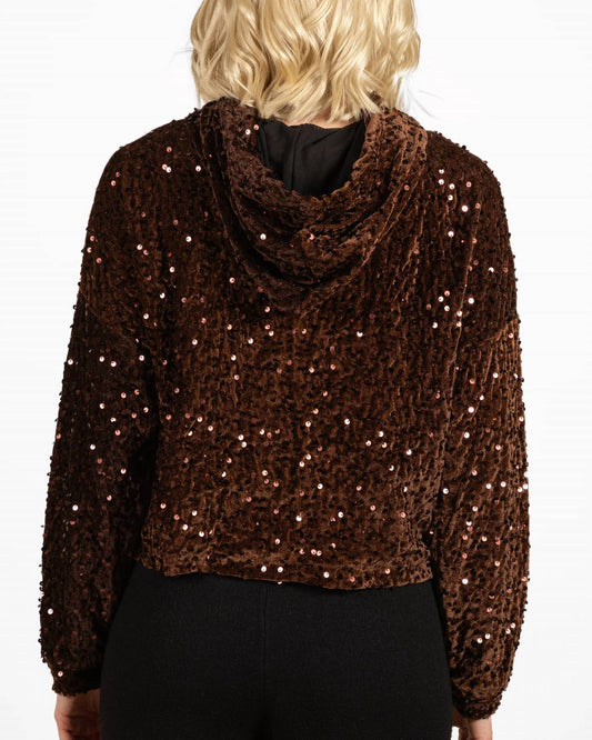 Cropped Sequin Hoodie
