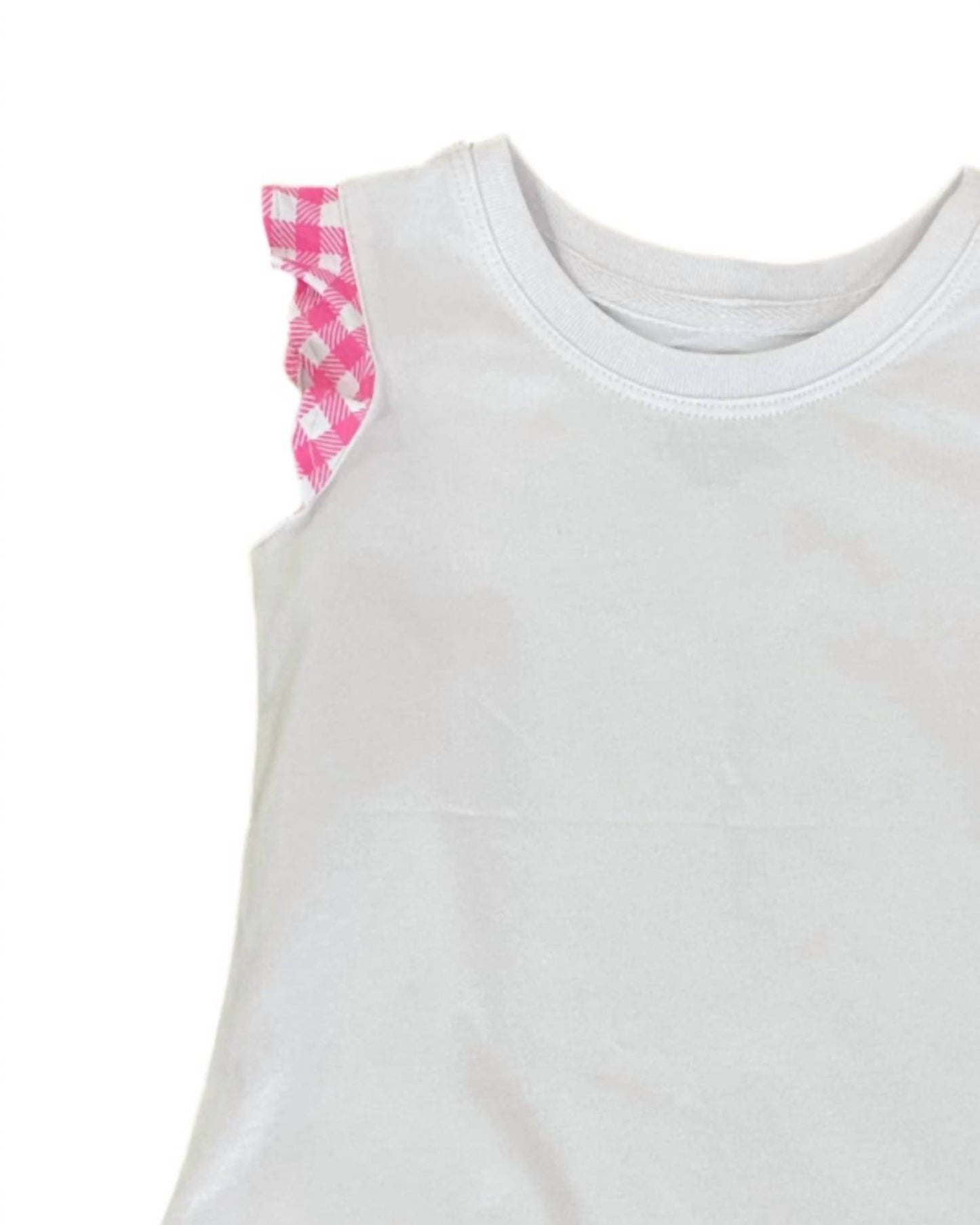 Kids' Ruffle Pink Gingham Sleeve Shirt