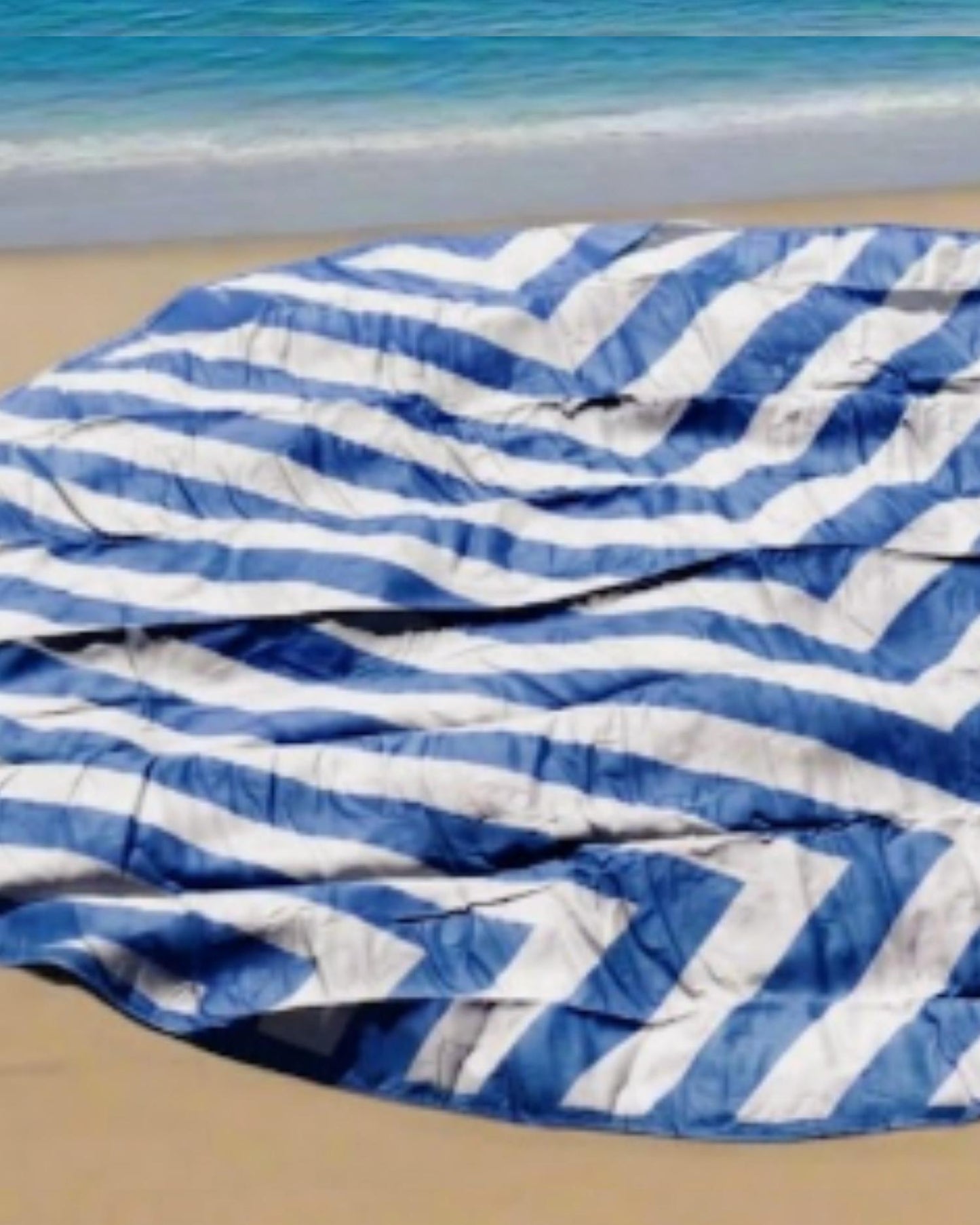 Round Chevron Beach Towels