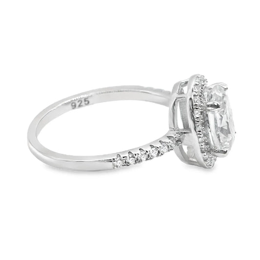 Allyanna Gifts - Women's Oval Moissanite With Halo Ring - Rack Hunt