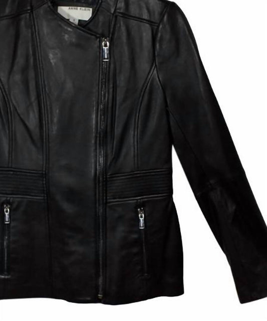 ANNE KLEIN - Women's Leather Scuba Jacket - Rack Hunt -
