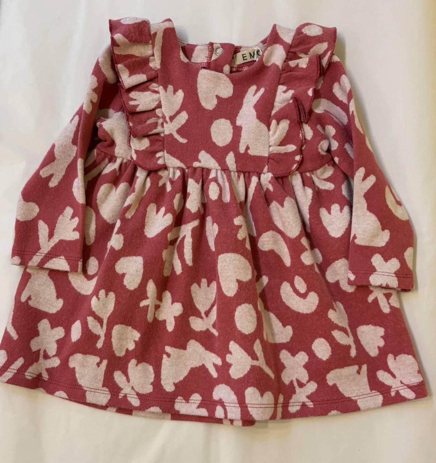 Girl's Mixed Print Fabric Dress
