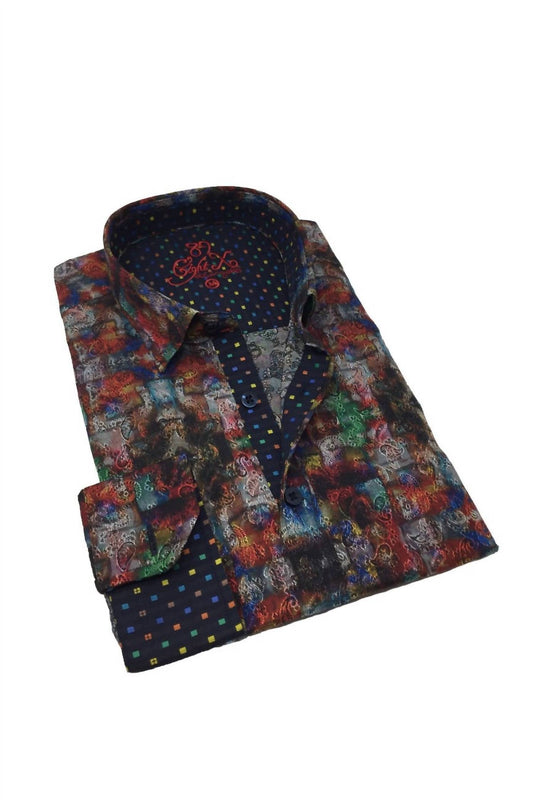 Dark Paisley Button Down Shirt