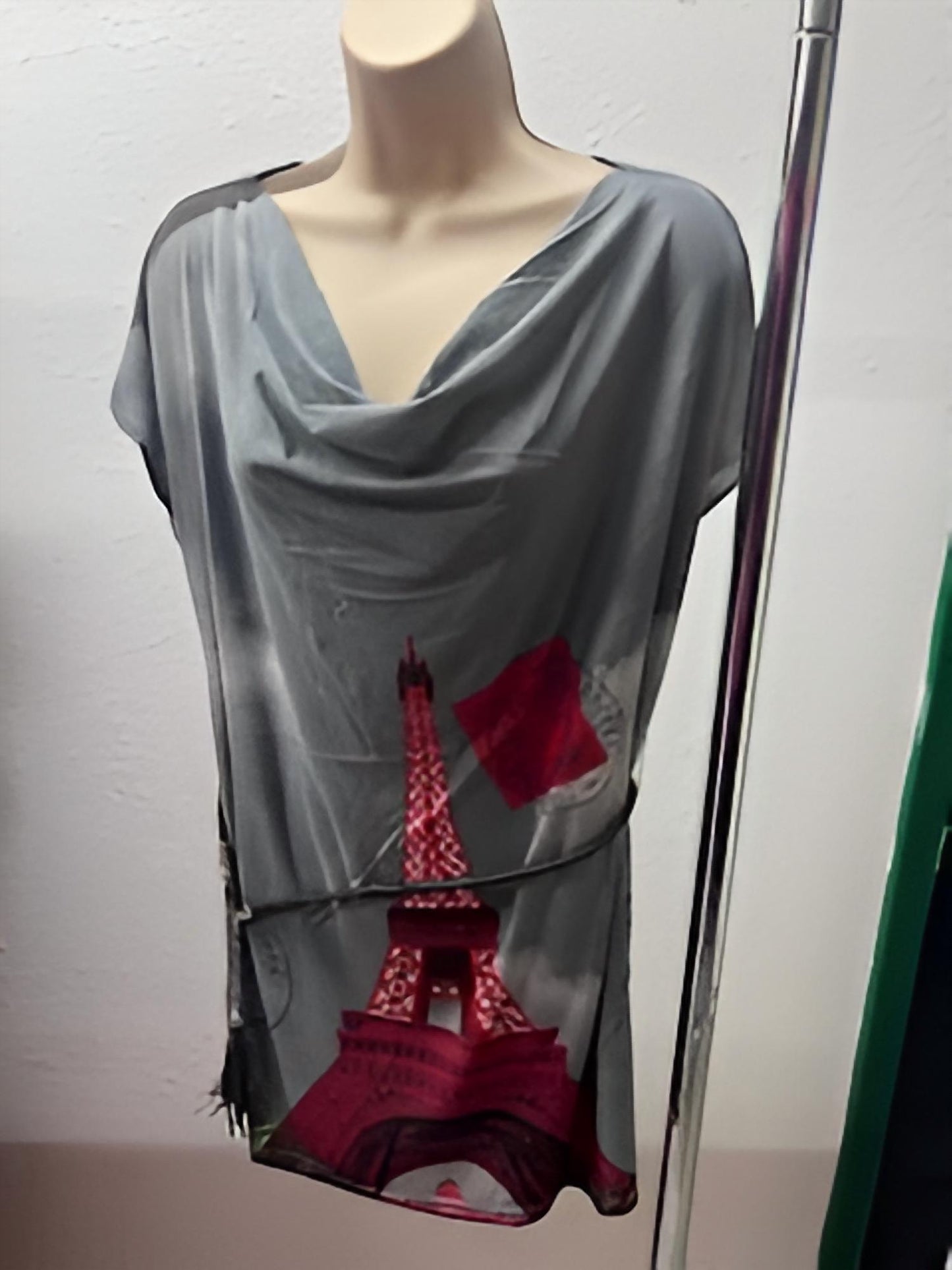 Women's Belted Cowl Neck Tunic Top