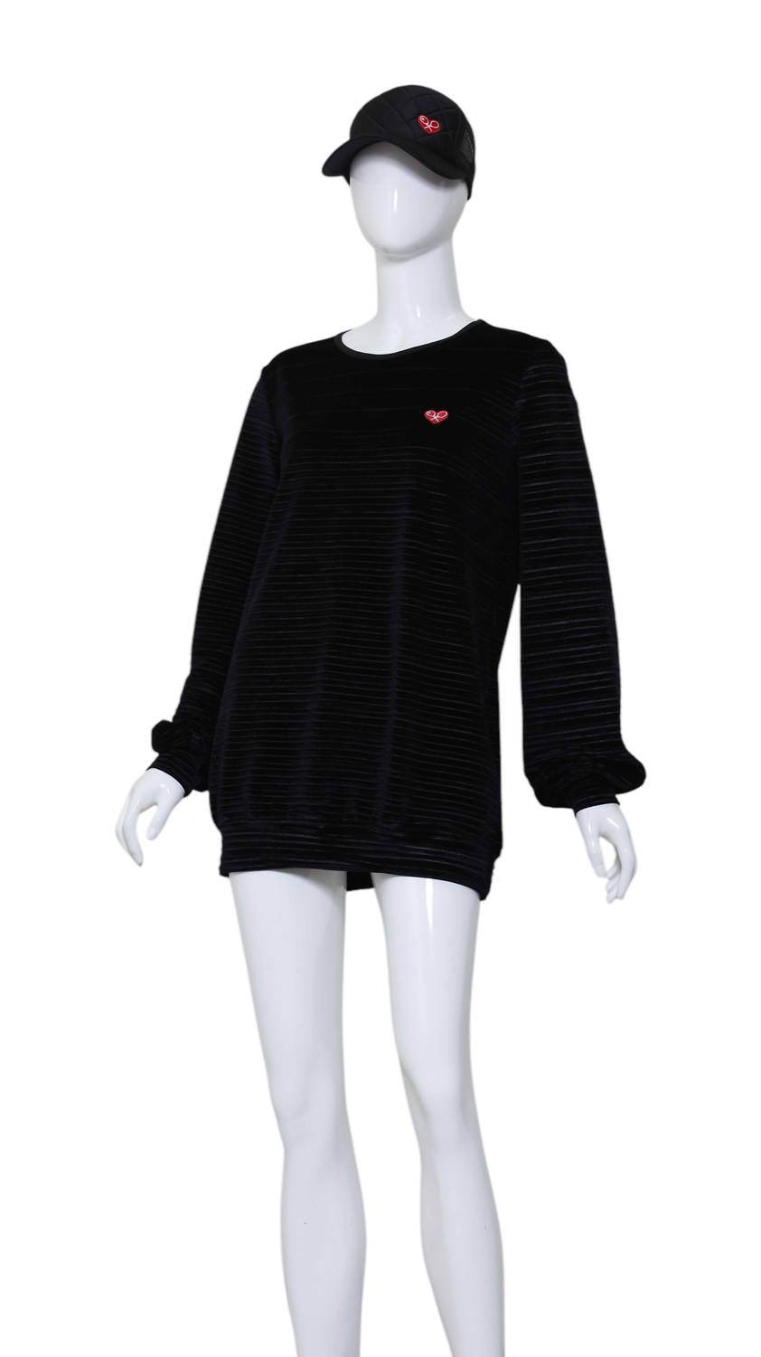 Love Love Tennis - Women's Striped Long Sleeve Warm Up Top - Rack Hunt -
