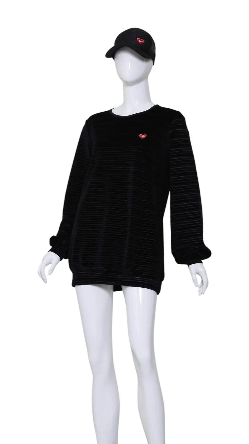 Love Love Tennis - Women's Striped Long Sleeve Warm Up Top - Rack Hunt
