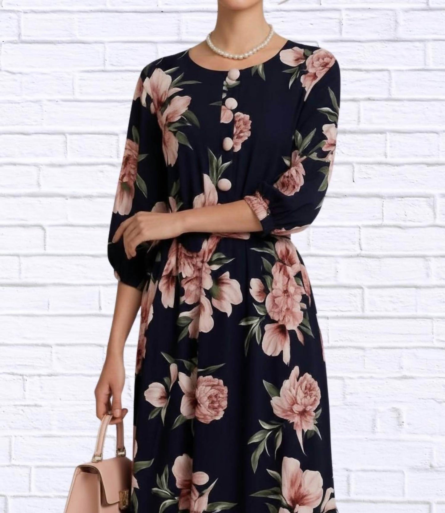 Diva USA - Floral Midi Dress With Belt And Side Pockets - Rack Hunt -