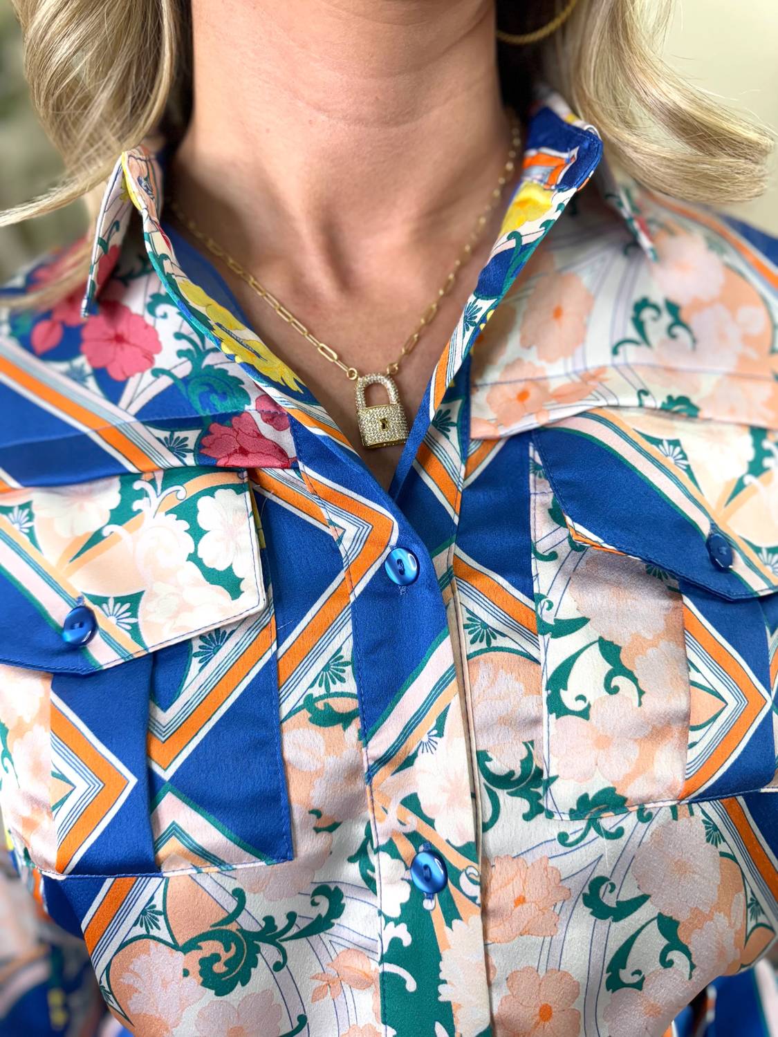 Women's Locket On Paperclip Necklace