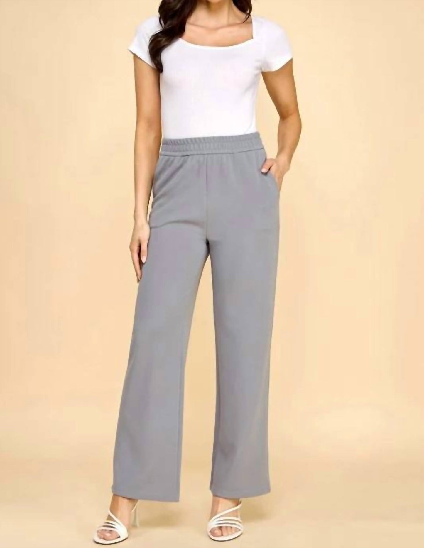 Elastic Waist Straight Leg Pants - Plus