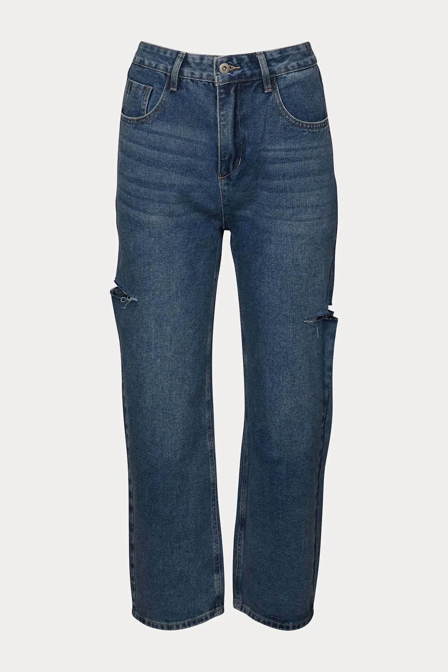 Bijoumontre - CUTOUT HIGH-RISE STRAIGHT-LEG JEANS - Rack Hunt