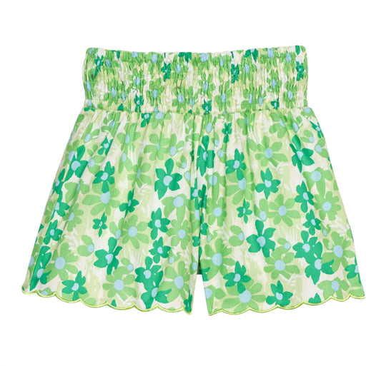 Girl's Shirred Scallop Shorts