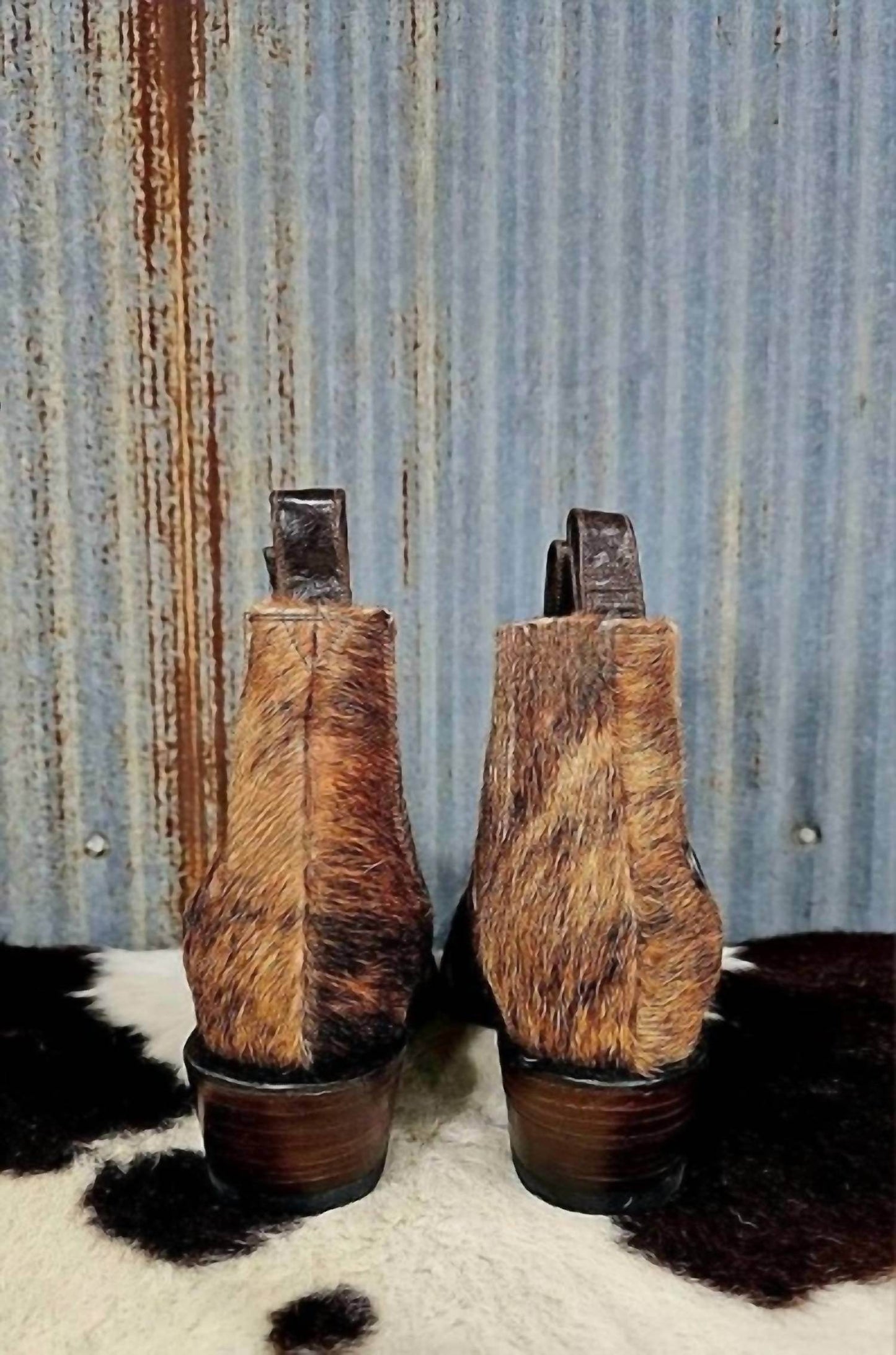Stiefeld - Aurora Brindle Cowhide Booties - Rack Hunt -