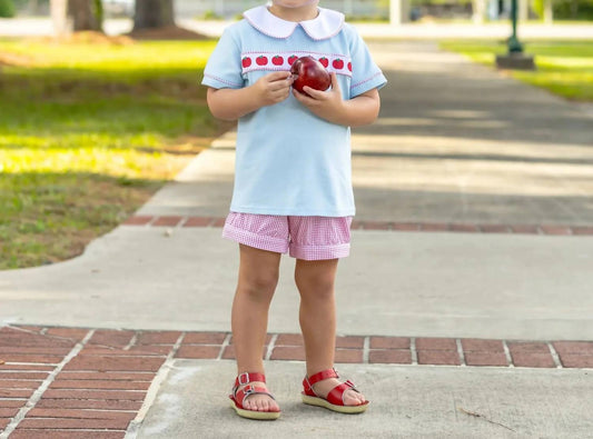 Boys Apple Ribbon Banded Short Set