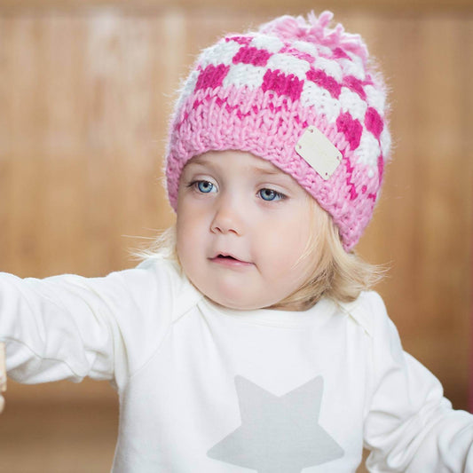 Blade and Rose - Baby Checkered Pompom Bobble Hat - Rack Hunt -