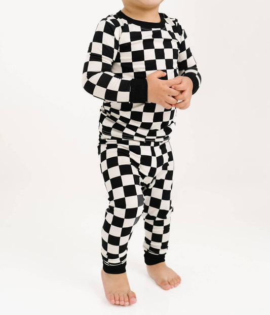 Kid's Checkered Bamboo Set