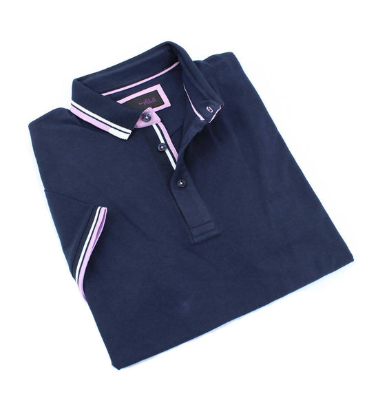 Polo With White And Pink Trim