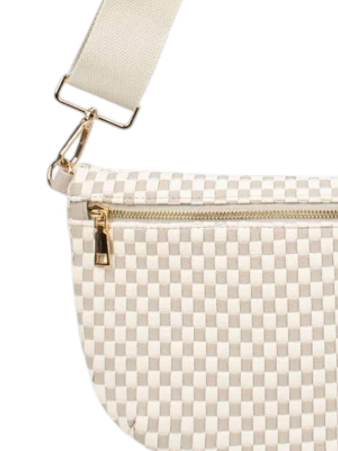 Women's Fiona Checkered Woven Bum Bag