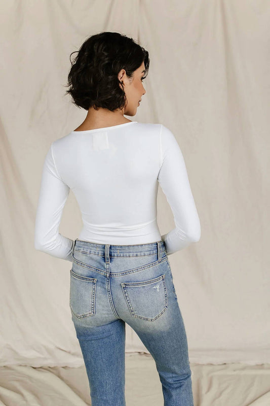 Long Sleeve V Neck Bodysuit