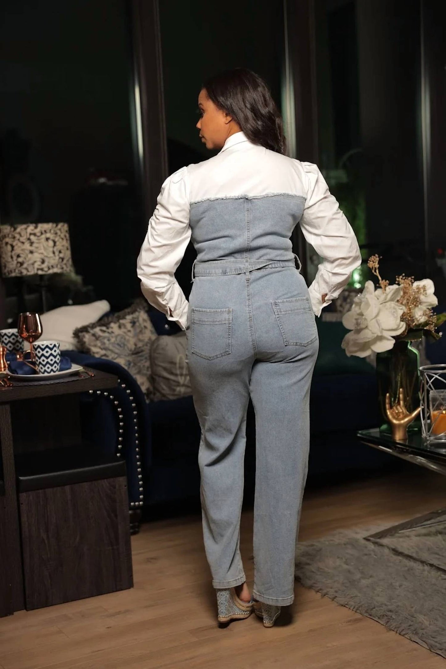 Denim Shirt Jumpsuit