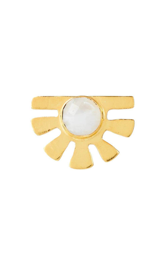 Elyssa Bass Designs - Women's Moonstone Modern Sunburst Studs Earrings - Rack Hunt -