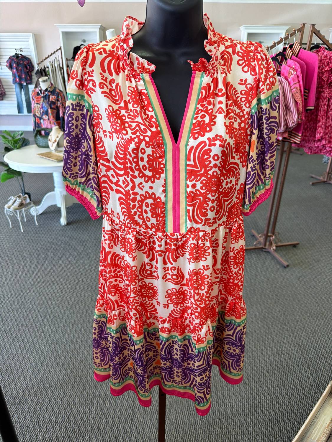 Winslet Border Print Dress