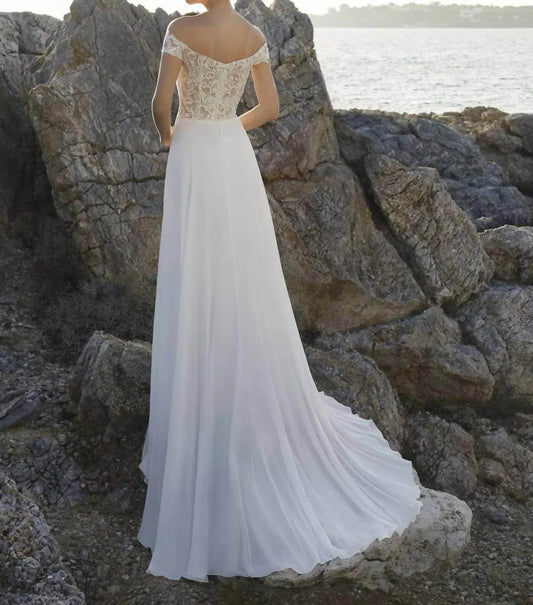 Demetrios - Chiffon Skirt Side Slit Dress - Rack Hunt