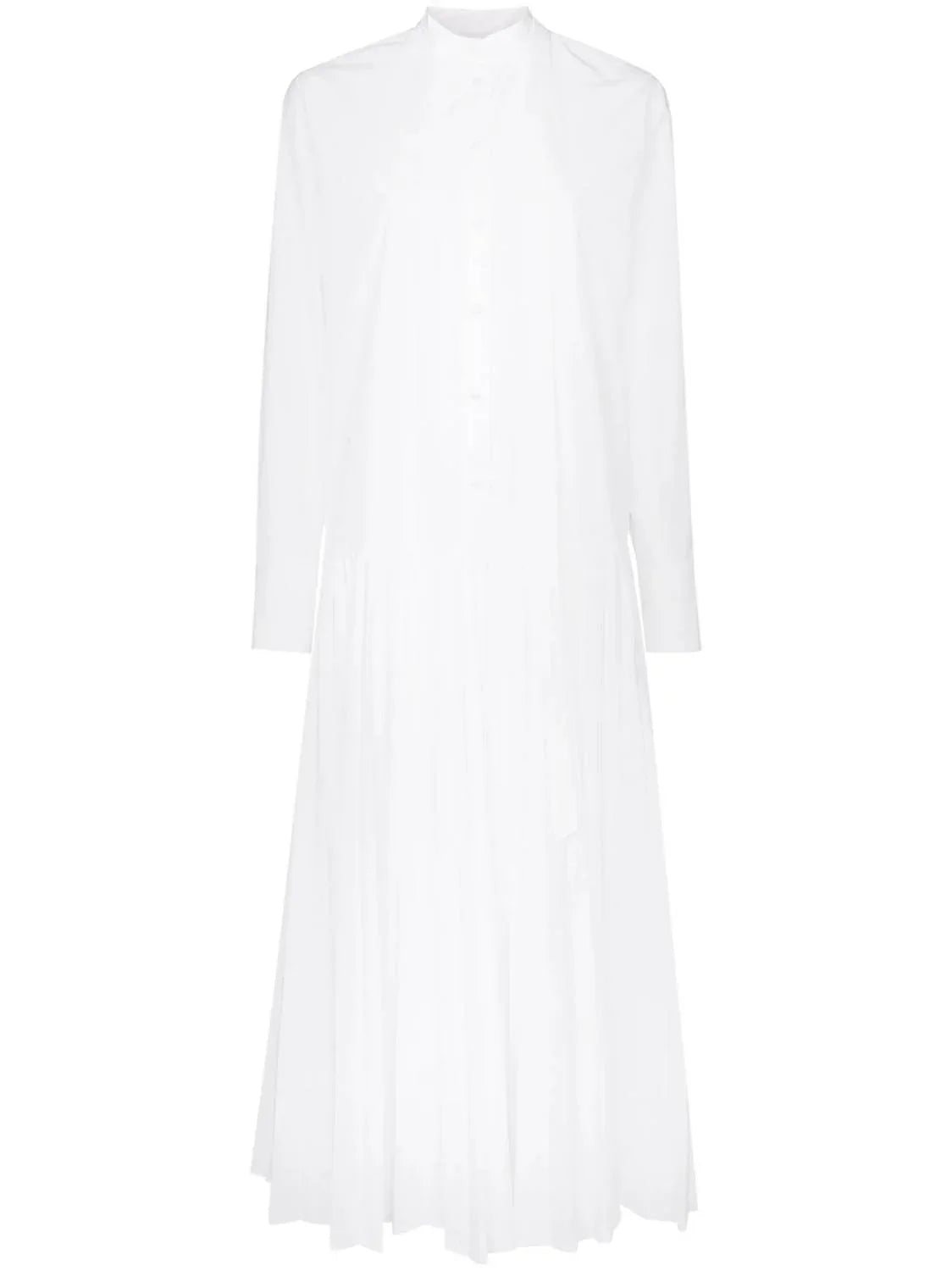 Valentino - Pleated Cotton Blend Poplin Dress - Rack Hunt