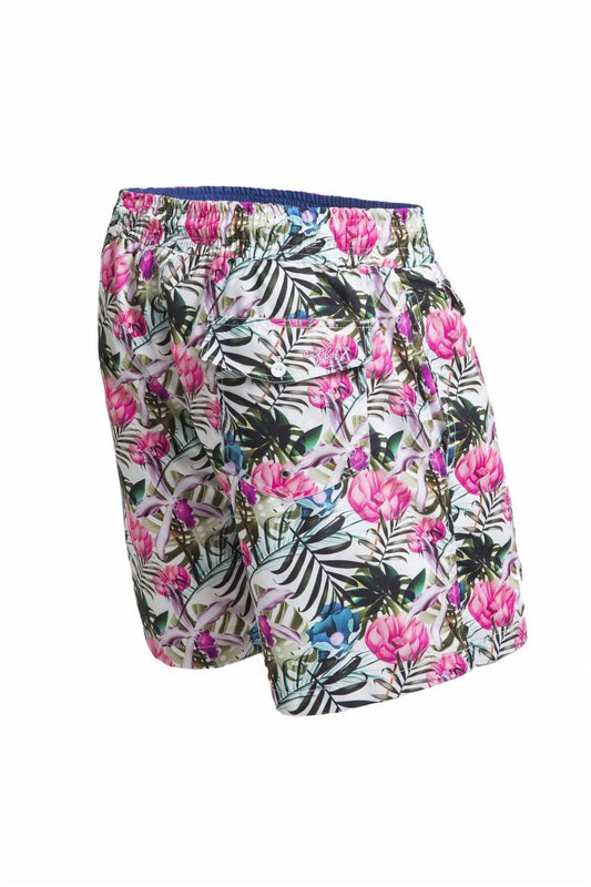 Men's Tropical Flora Print Swim Trunks
