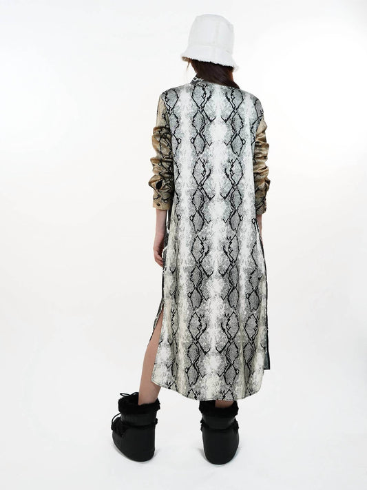 Liviana Conti - Snakeskin Print Shirt Dress - Rack Hunt -