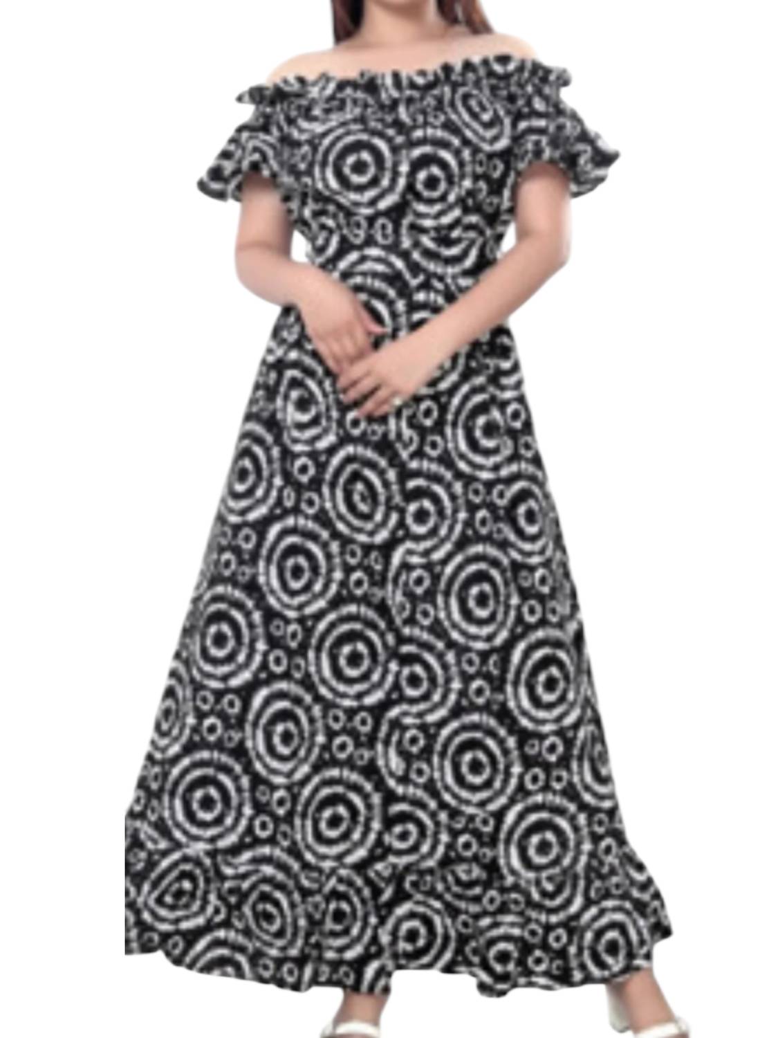 Luna Off Shoulder Print Dress